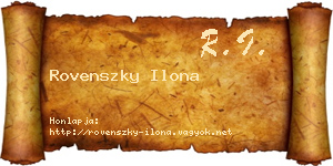 Rovenszky Ilona névjegykártya